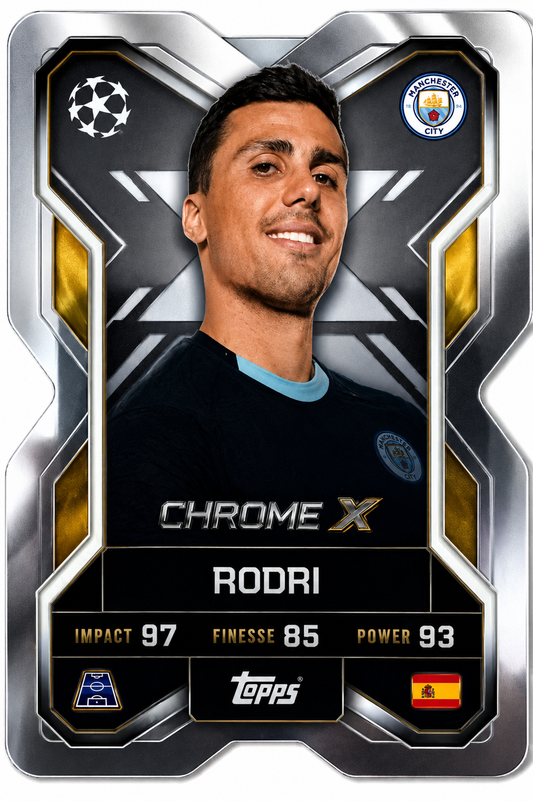Card Topps Rodri – Chrome X – Manchester City