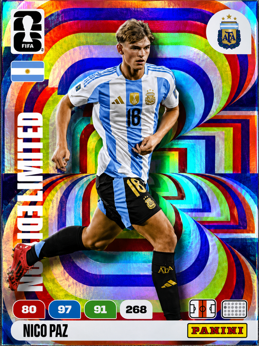Card Panini Nico Paz – Limited Edition – Argentina