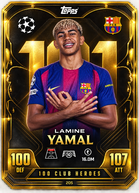 Card Topps – Lamine Yamal – 100 Club Heroes – FC Barcelona