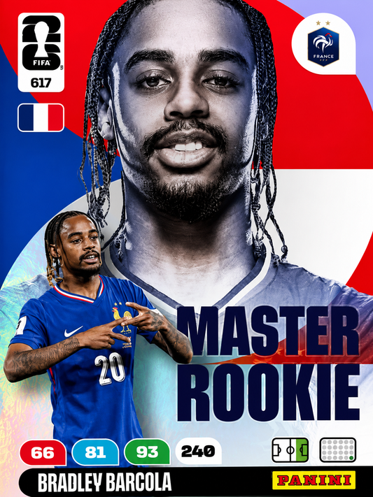 Card Panini Bradley Barcola – Master Rookie – Franța